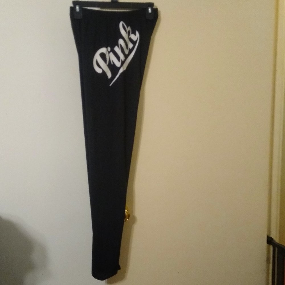 VS Pink Athletic Black Leggings (Size: Medium)